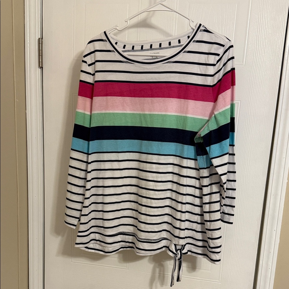 ⭐️Kim Rogers Navy and White Striped Top